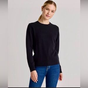 QUINCE Sz XL 100% Cashmere Crew Neck Sweater Black LONG sleeve EUC